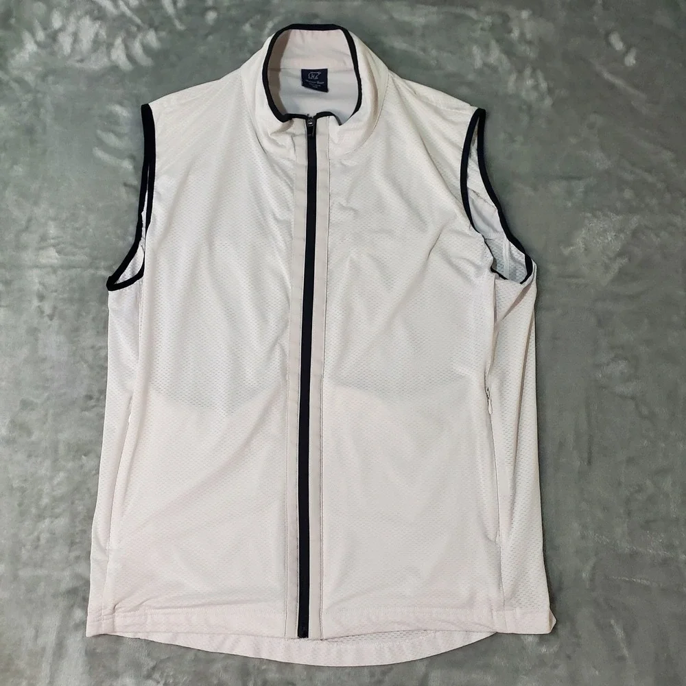 Master‎ Bear Golf Wear Mens White Full Zip Performance Vest Sleeveless Size 105